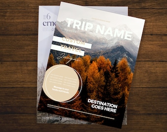 Custom Travel Itinerary Magazine, Custom Travel Planner, Custom Travel Itinerary