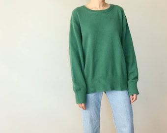 Jungle Sweater- Mink Cashmere Sweater in Lush Green