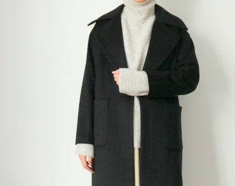 Oversize minimalist cashmere wool coat | Etsy