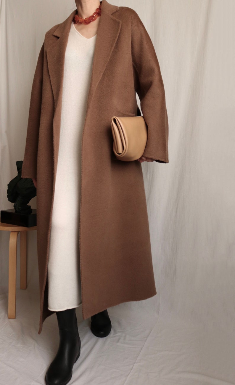 Maxine Coat hand-sewn 20% alpaca wool maxi coat image 5