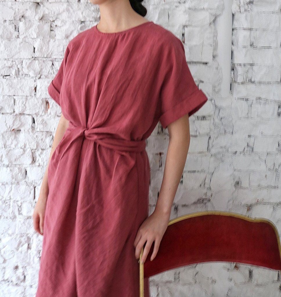 Berry Dress more Colours Available dusty Pink Linen Dress - Etsy