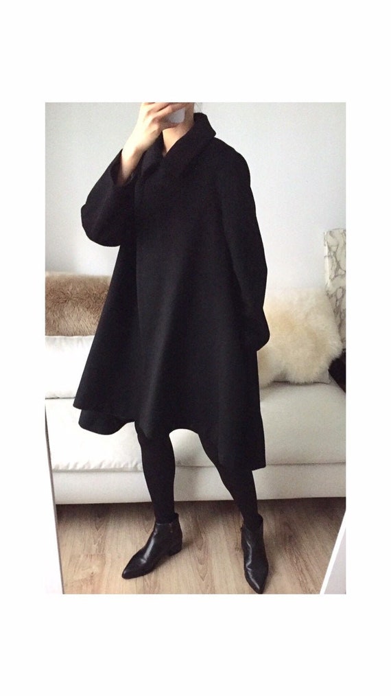 poncho wool coat