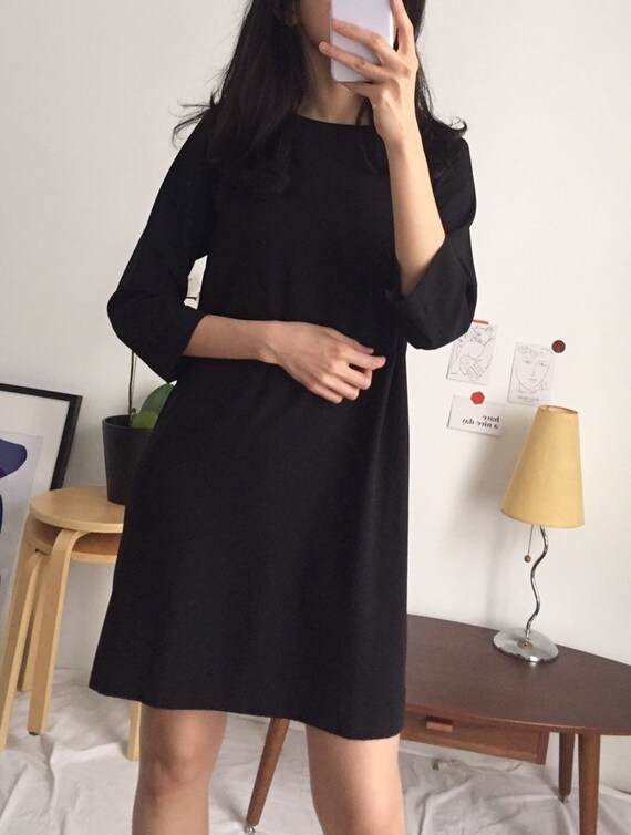 Minimalist 3/4 Sleeves Shift Dress - Etsy