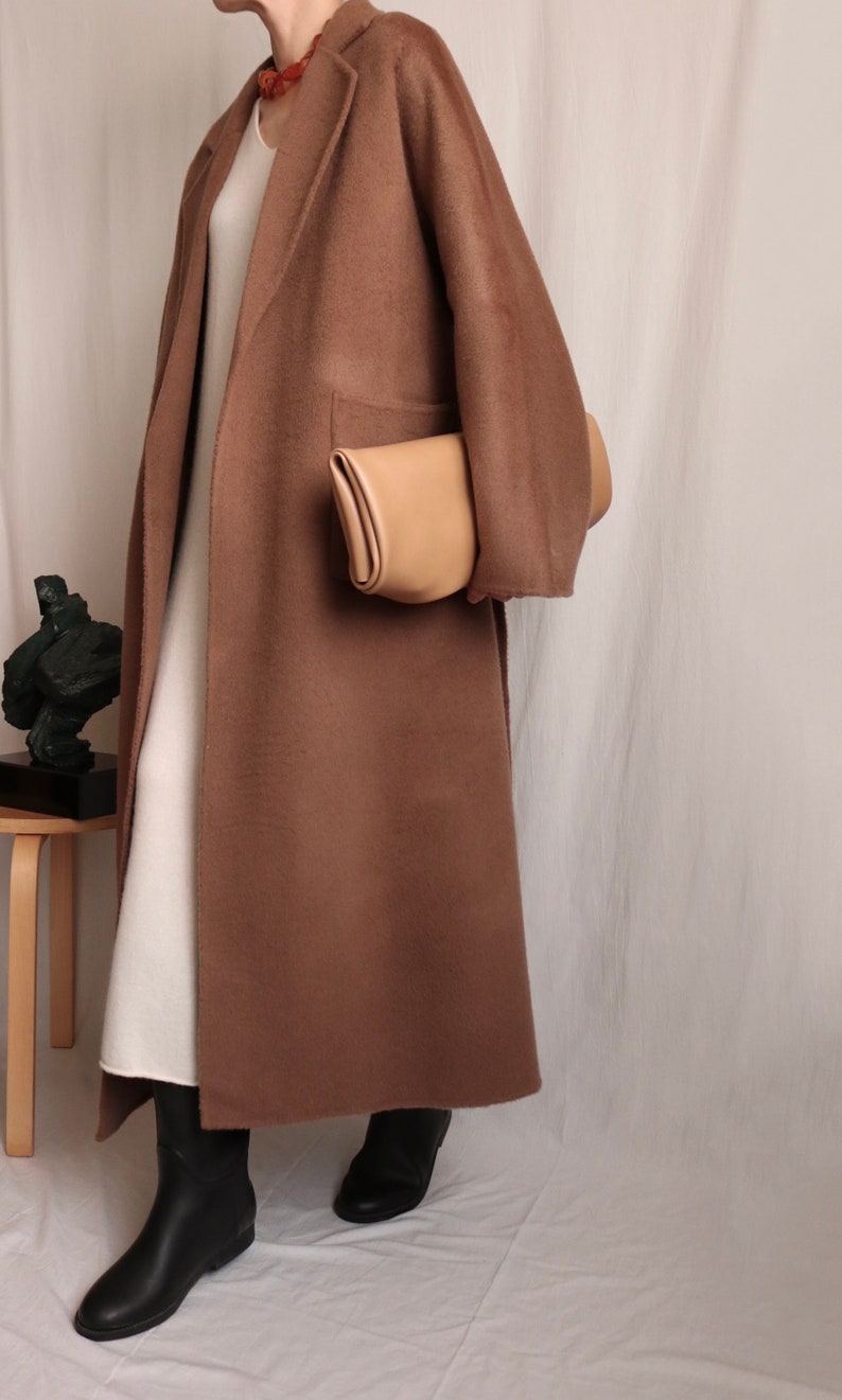 Maxine Coat hand-sewn 20% alpaca wool maxi coat image 3