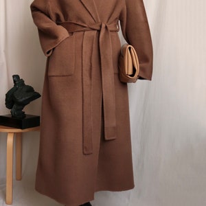 Maxine Coat hand-sewn 20% alpaca wool maxi coat image 4