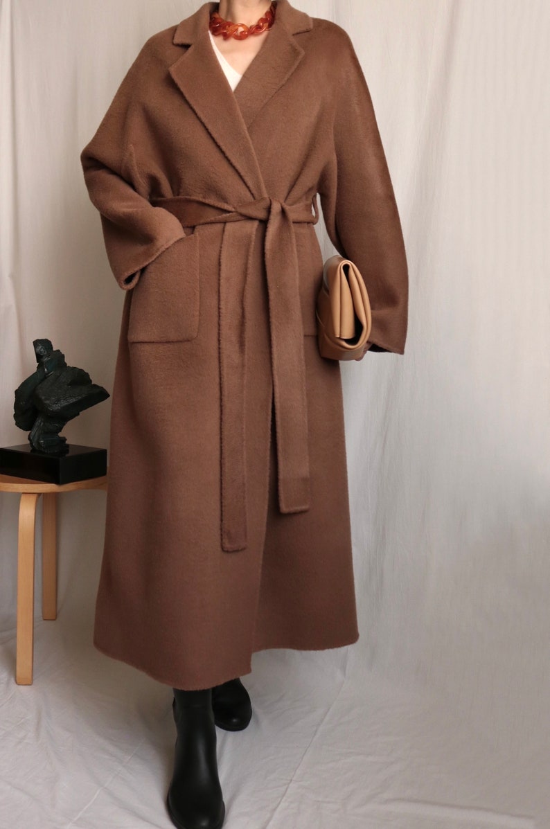 Maxine Coat hand-sewn 20% alpaca wool maxi coat image 4