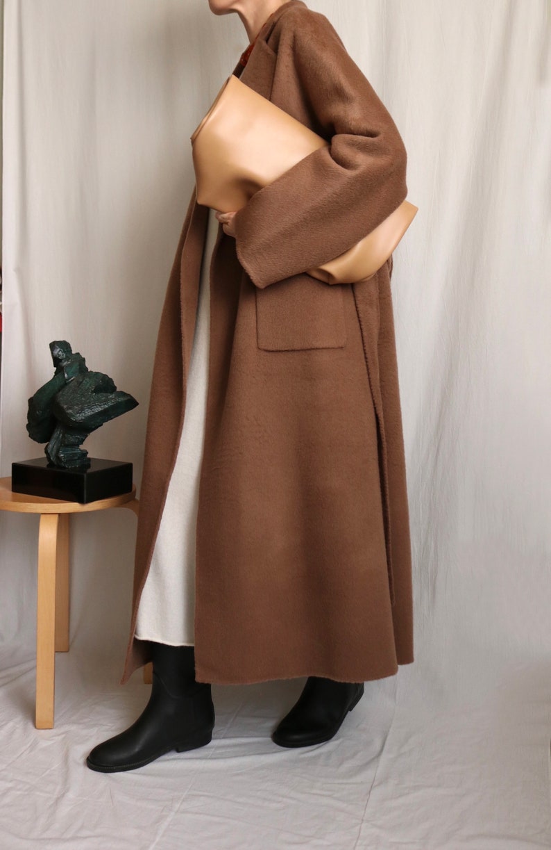 Maxine Coat hand-sewn 20% alpaca wool maxi coat image 8