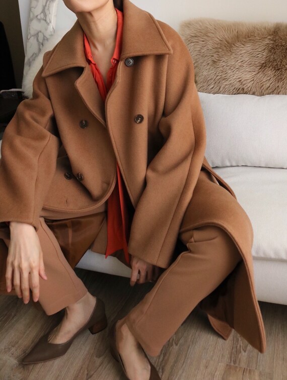 Costuras Coat cinnamon Camel Double Face Cashmere Wool - Etsy
