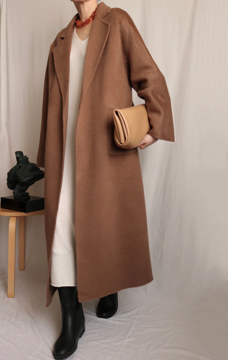 Maxine Coat hand-sewn 20% alpaca wool maxi coat image 6