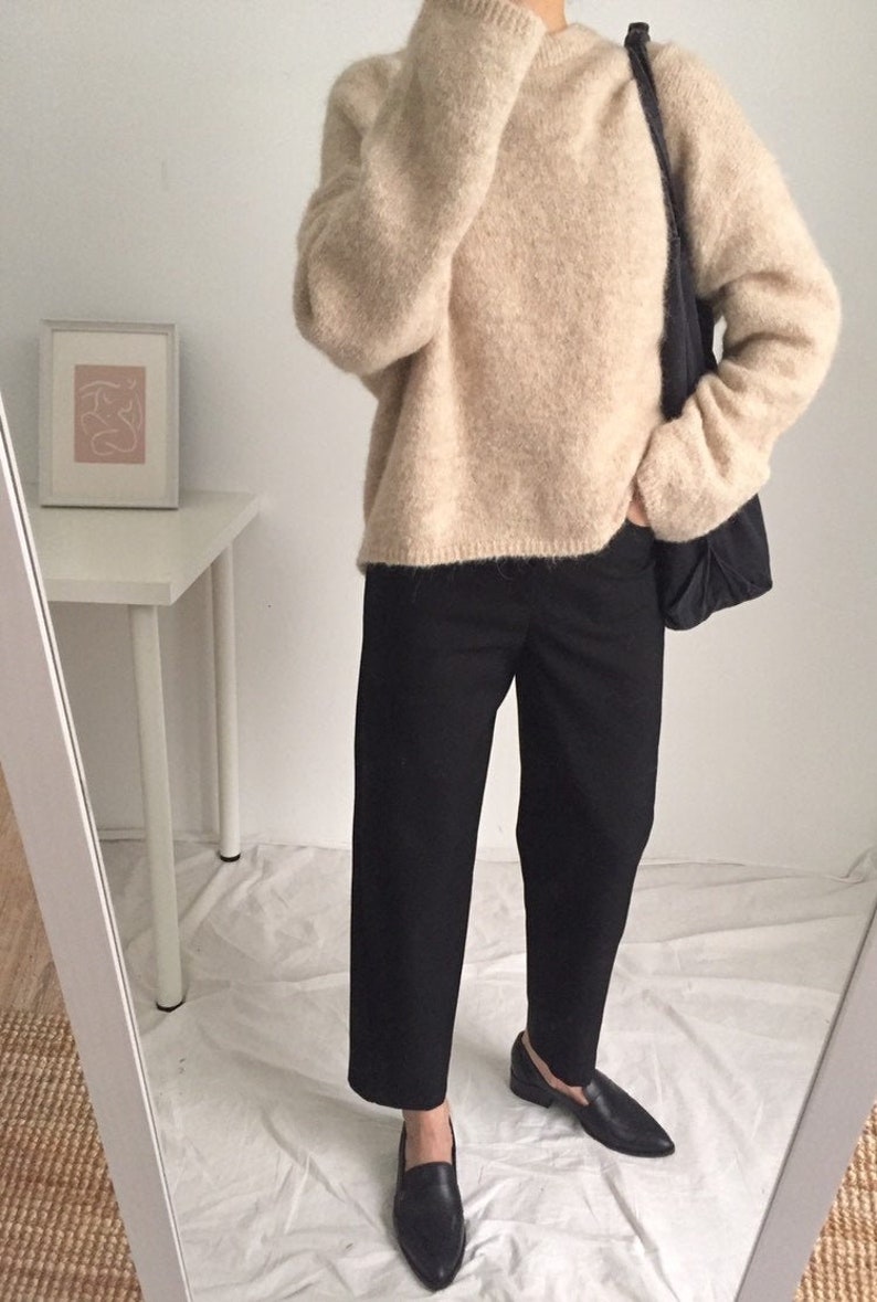 Studio Trousers- High-waisted wool twill structured ankle-length trousers ( limited edition )