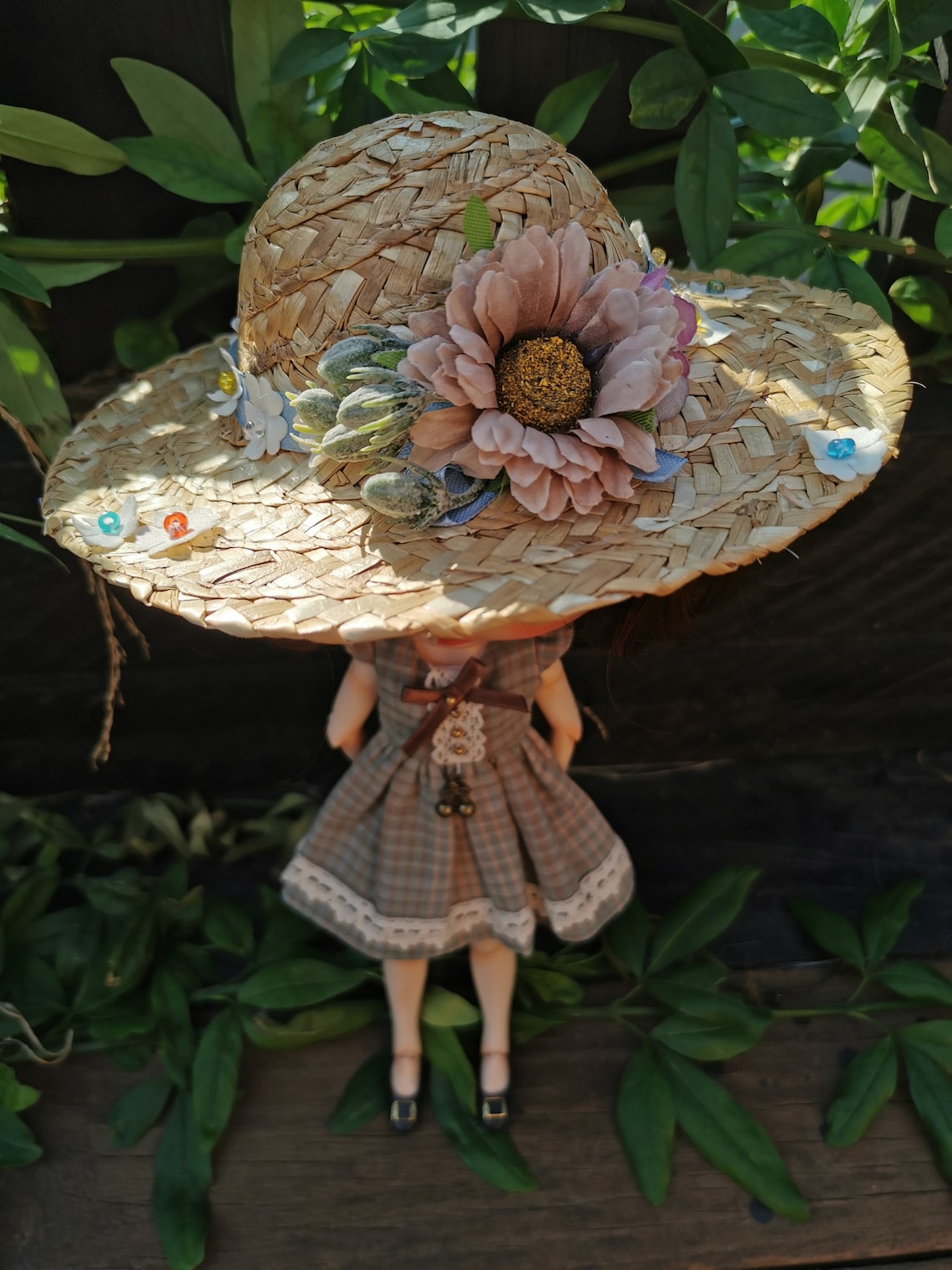 Handmade Blythe Flowers Straw Hat Etsy