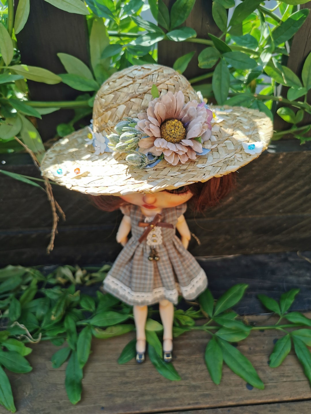 Handmade Blythe Flowers Straw Hat Etsy