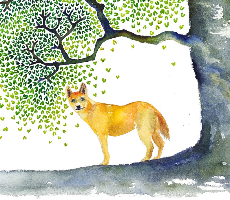 Dingo Tree, A2 Giclee Print on Rag Paper Etsy Australia