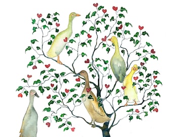 Glückliche Ente Baum