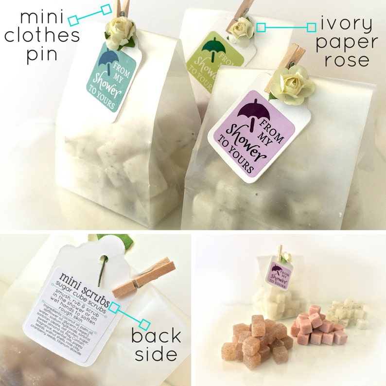 Bridal Shower Favors Mini Sugar Scrubs Unique Bridal image 2
