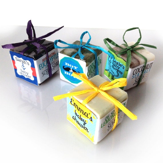 Shower Favors - Boxed Soaps - Unique Party Favors - Clear box with custom  bow
