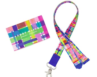 RO X Lordy Dordie Rainbow Gingham Lanyard