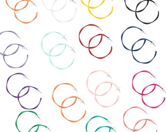 Everyday Twisted Full Hoop Earrings (14 Colours Avail)