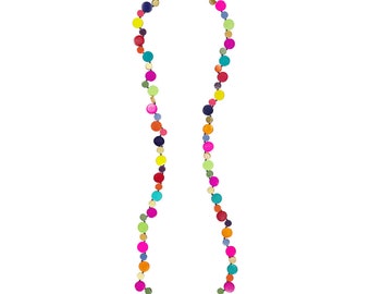 Smartie Long Single Strand Wood Necklace