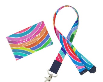 RO x Lordy Dordie Rainbow Lanyard (3 Colours With Safety Clasp Option)