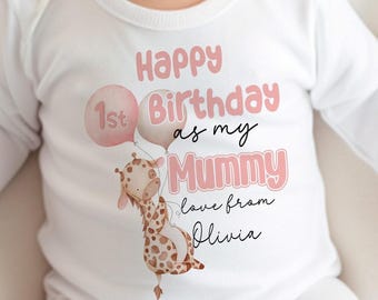 Baby Bodysuit: 1st Birthday as Mummy Daddy Nanny - Soft Cotton Sleepsuit