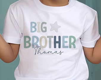 Promoted to Big Brother, Little Brother Personalised Cotton T-Shirt, LiBig brother Top, Big Brother Gift, Pregnancy Announcement,