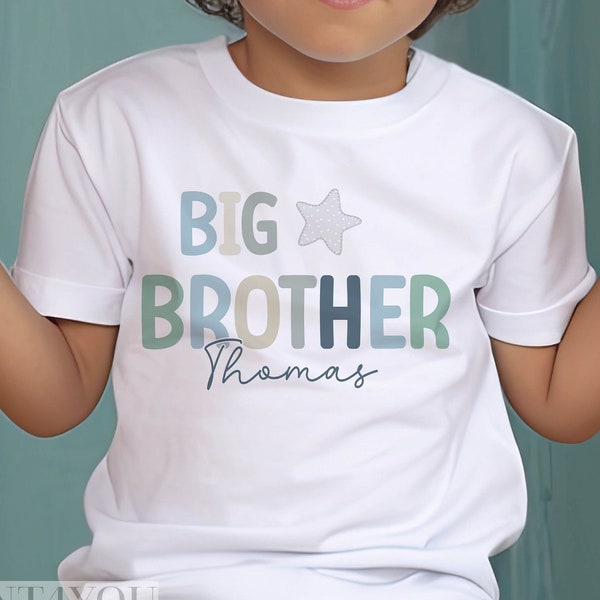 Promoted to Big Brother, Little Brother Personalised Cotton T-Shirt, LiBig brother Top, Big Brother Gift, Pregnancy Announcement,