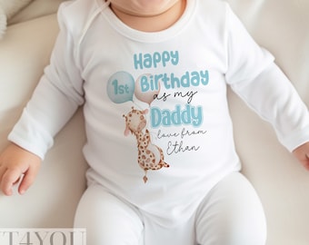 Happy Birthday Daddy, 1st Birthday as My Daddy,  Sleepsuit Baby grow Bodysuit Vest, Dad Birthday, Daddy Birthday