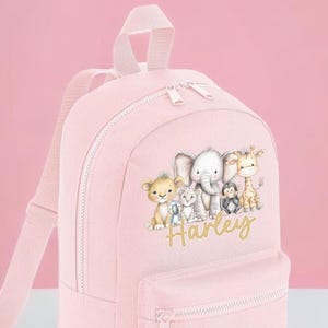 Personalised Safari Animal Kids Backpack | Custom Name Rucksack | Jungle Nursery Bag | Baby Toddler School Gift