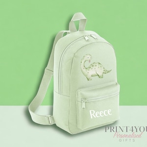 Personalised Kids Backpack, School Rucksack, Nursery Bag, Other colours,  Dinosaur and name