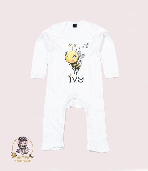 bumble bee baby sleepsuit