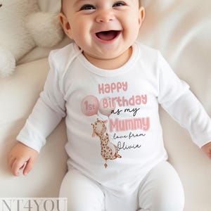 Baby Bodysuit 1st Birthday As Mummy: Unisex Cotton Sleepsuit, Soft Fabric (Newborn-24 Months, Machine Washable, Durable Print)