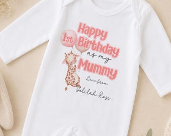 Baby Bodysuit 1st Birthday As Mummy: Unisex Cotton Sleepsuit, Soft Fabric (Newborn-24 Months, Machine Washable, Durable Print)