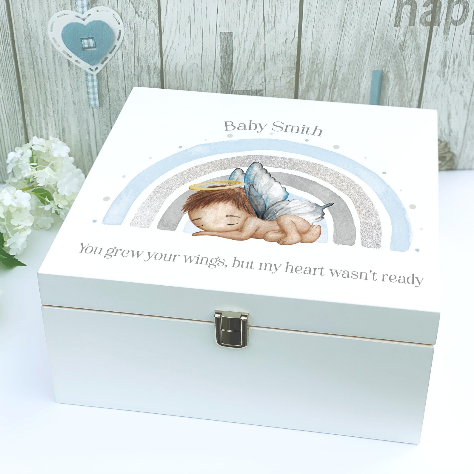Baby Boy Loss Awareness Memorial White Wooden Personalised Etsy