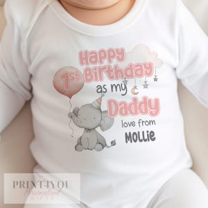 パパお誕生日おめでとう、パパとしての1歳の誕生日、スリープスーツ ベビー 成長ボディスーツ ベスト、パパの誕生日、パパの誕生日、かわいい象のデザイン