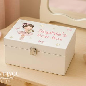 Personalised Bow & Jewellery Box for Girls | Ballerina Keepsake Gift