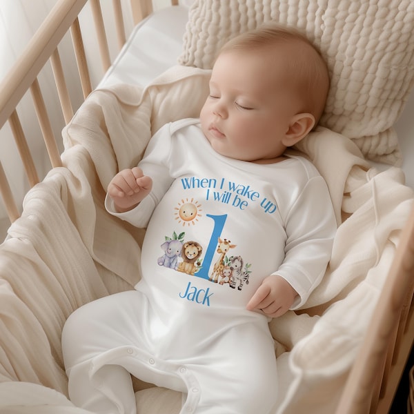Chaleco personalizado para bebé, ideal para su primer cumpleaños. Opción de nombre personalizado (recién nacido a 24 meses, 100% algodón, suave y transpirable).