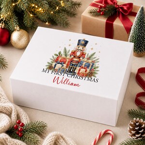 Personalised My First Christmas Eve Box 2026 Nutcracker Keepsake Box Baby Boy Christmas Gift