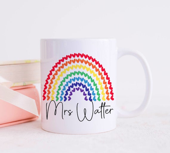 teacher end term gift thank you rainbow star lockdown Personalised Printed Mug