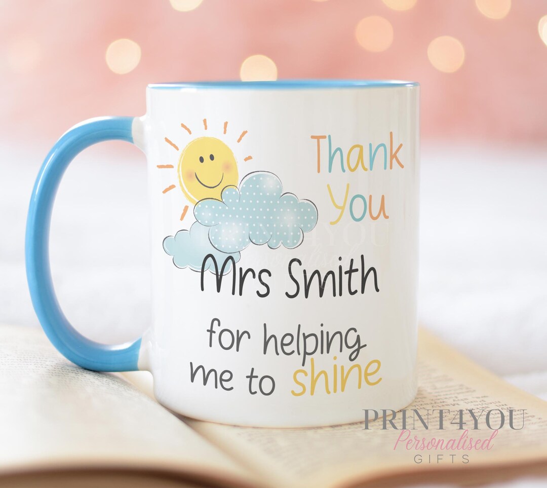 Personalised Thank You Mug Teacher Gift Ideas Nursery Teacher 
