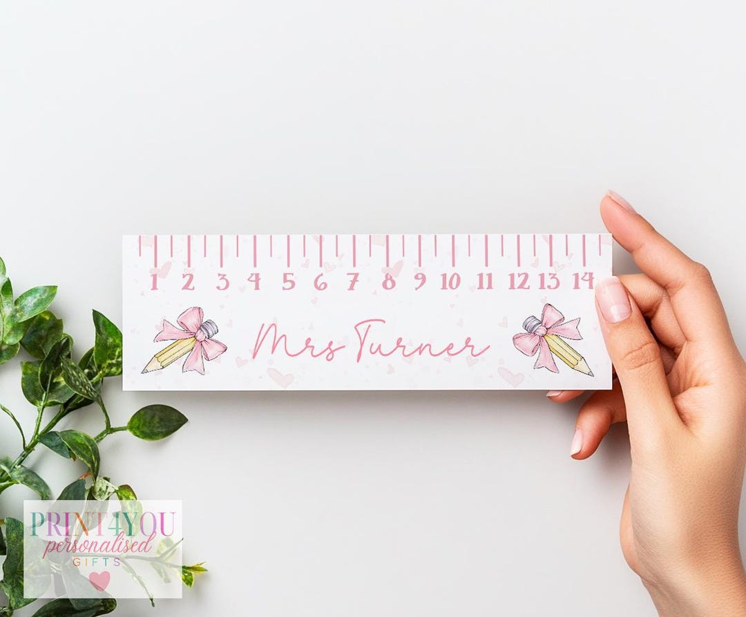 Personalised Teacher Ruler | Custom Acrylic Ruler | UV Printed Gift for ...