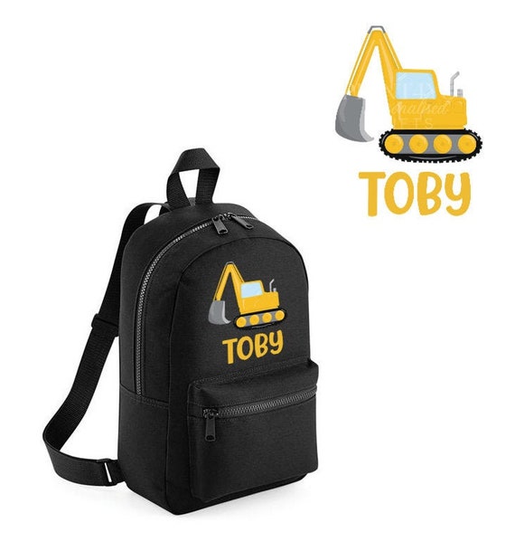 personalised black backpack