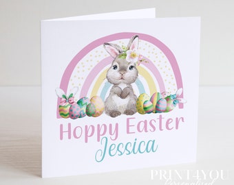 Lop Eared Bunny Card Card For Kids Easter Bunny Easter Card Personalised Family Greeting card,