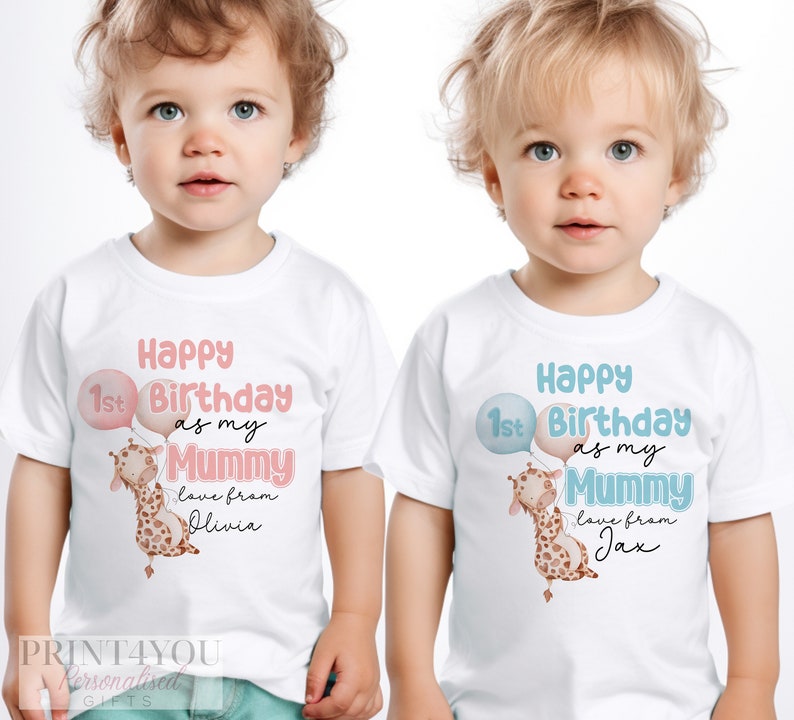 Happy Birthday Mummy, 1st Birthday as My Mummy, Sleepsuit Baby grow Bodysuit Vest, Mum Birthday, Mummy Birthday zdjęcie 3