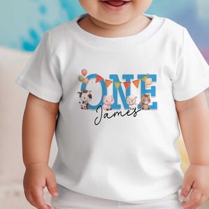Personalised Farmyard 1st First Birthday T-shirt, Vest, Sleepsuit or bib, 1st First Birthday Outfit, Birthday vest,