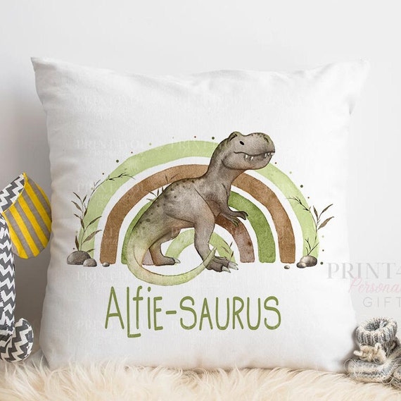 Cojin dinosaurio nombre infantil saurus Almohada dinosaurio T rex verde Regalo almohada infantil personalizado Etsy Espana
