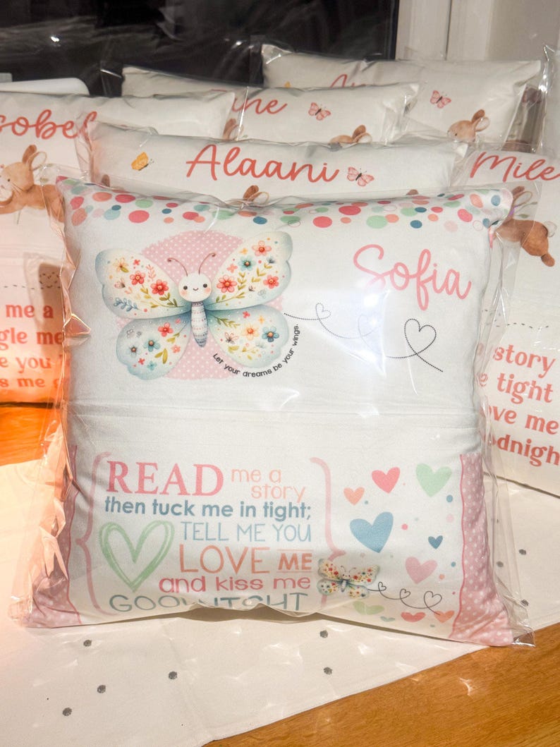 Personalised Unicorn Book Cushion: Children's Velvet Bedtime Story Pillow image 7