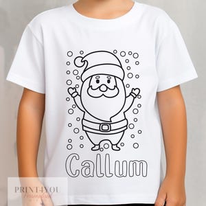 Personalised Santa Father Christmas Reindeer Colour In activity Kids T-shirt - with washable pens - stocking fillers, Christmas Eve Box