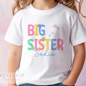 Personalised Big Sister T-Shirt: Heart Design, Pregnancy Announcement image 2