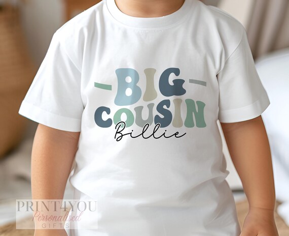 Big Cousin T-Shirt: Blue Graphic Design, Kids Cotton Tee | Soft Fabric, Unisex Fit | Toddler Sizes Available